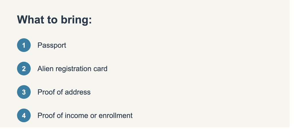 Documents needed to open a bank account in Korea